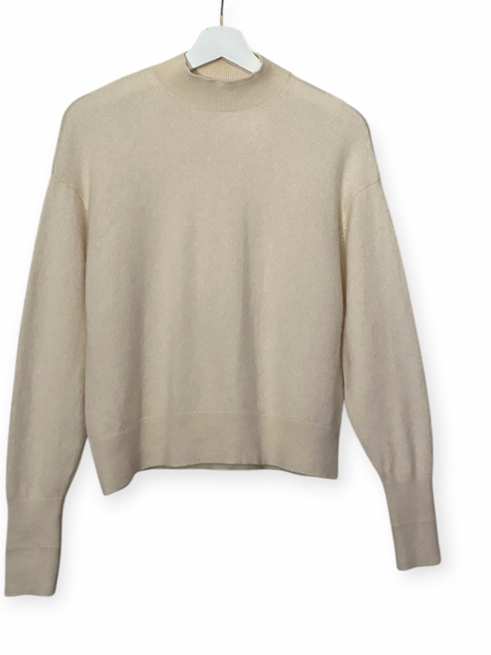 Everlane Cream Mock Neck Cashmere Sweater